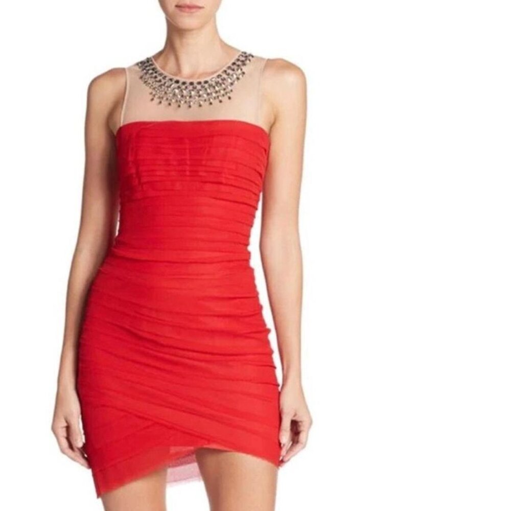 BCBG Red Mesh Dress